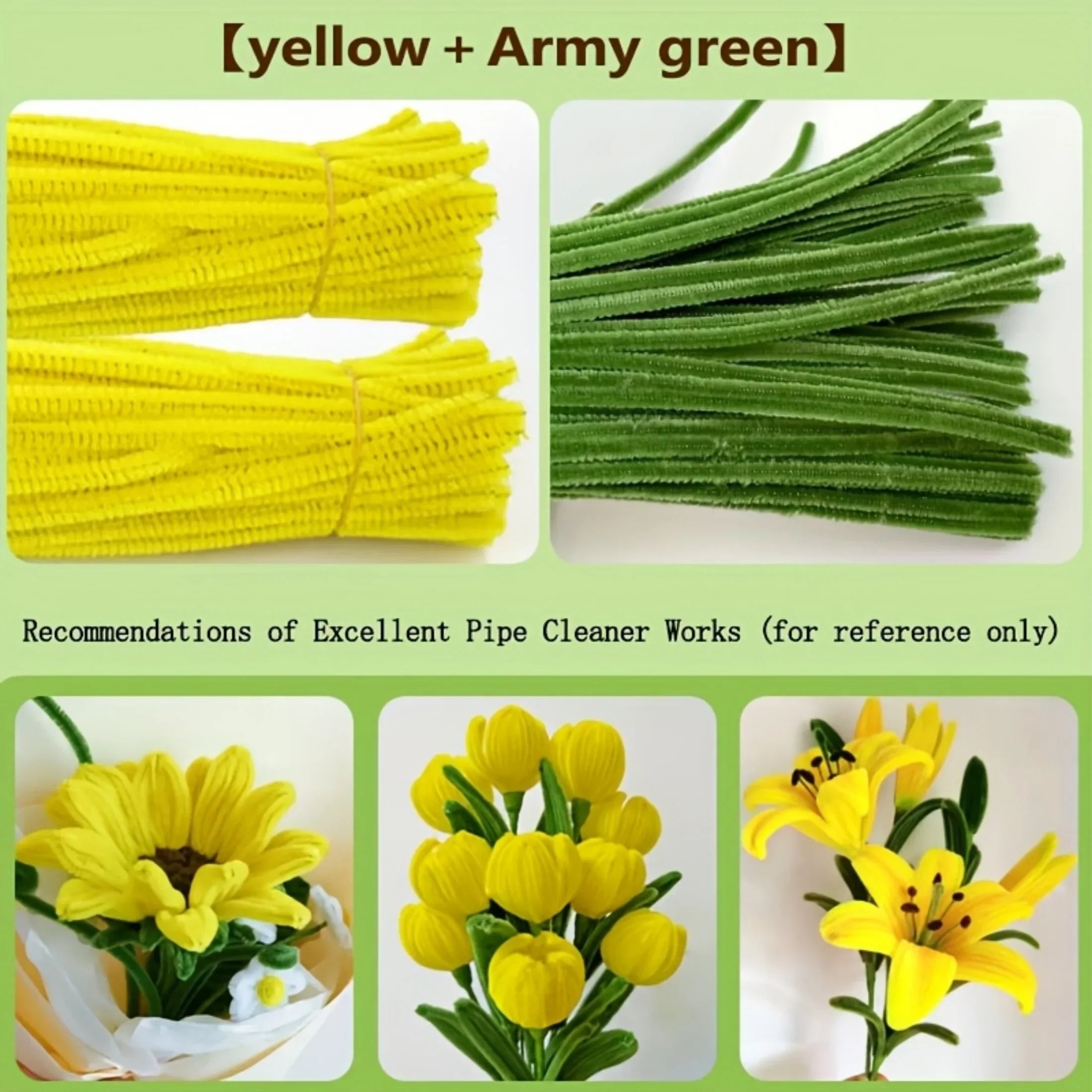 Buy The Best By Artsulli - Art is Long Life Short - 100/200Pcs Pipe Cleaners Craft Supplie 2 Assortment Pastel Color Chenille Stem