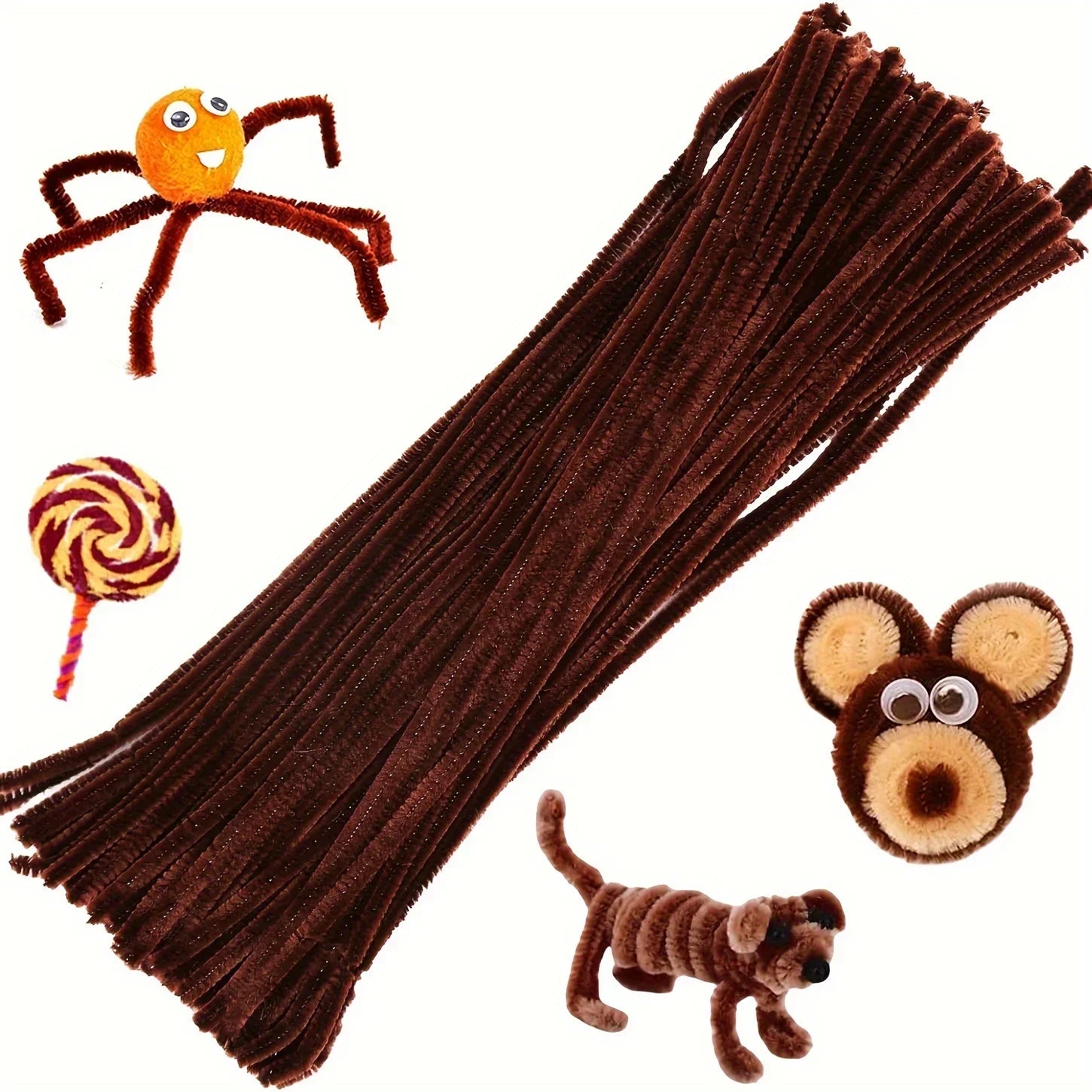 Buy The Best By Artsulli - Art is Long Life Short - 100 Pcs Coffee Pipe Cleaners,Pipe Cleaners for Crafts,Pipe Cleaner Crafts,Chenille
