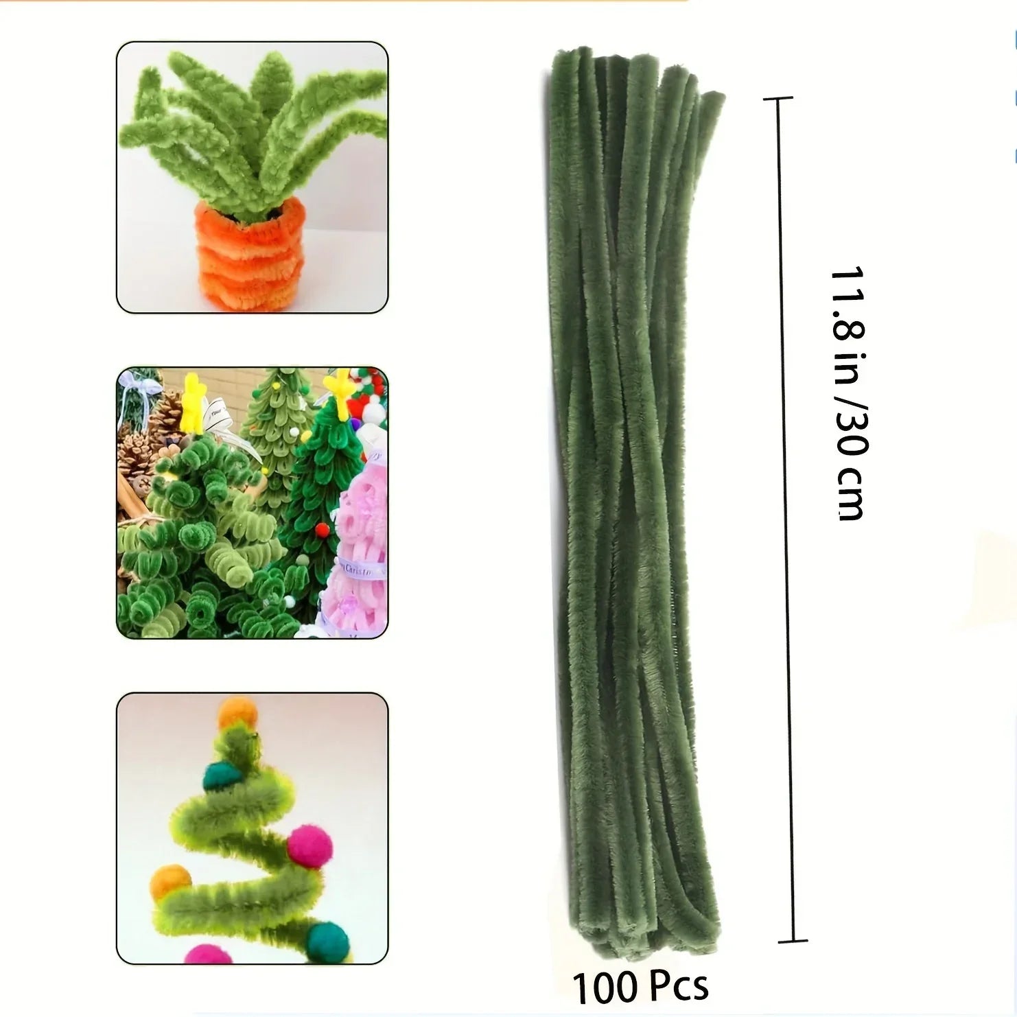 Buy The Best By Artsulli - Art is Long Life Short - 100 Pcs Green Pipe Cleaners,Pipe Cleaners for Crafts,Pipe Cleaner Crafts,Chenille Stems