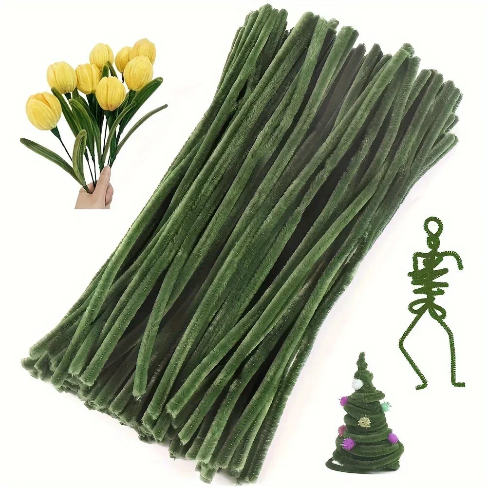 Buy The Best By Artsulli - Art is Long Life Short - 100 Pcs Green Pipe Cleaners,Pipe Cleaners for Crafts,Pipe Cleaner Crafts,Chenille Stems