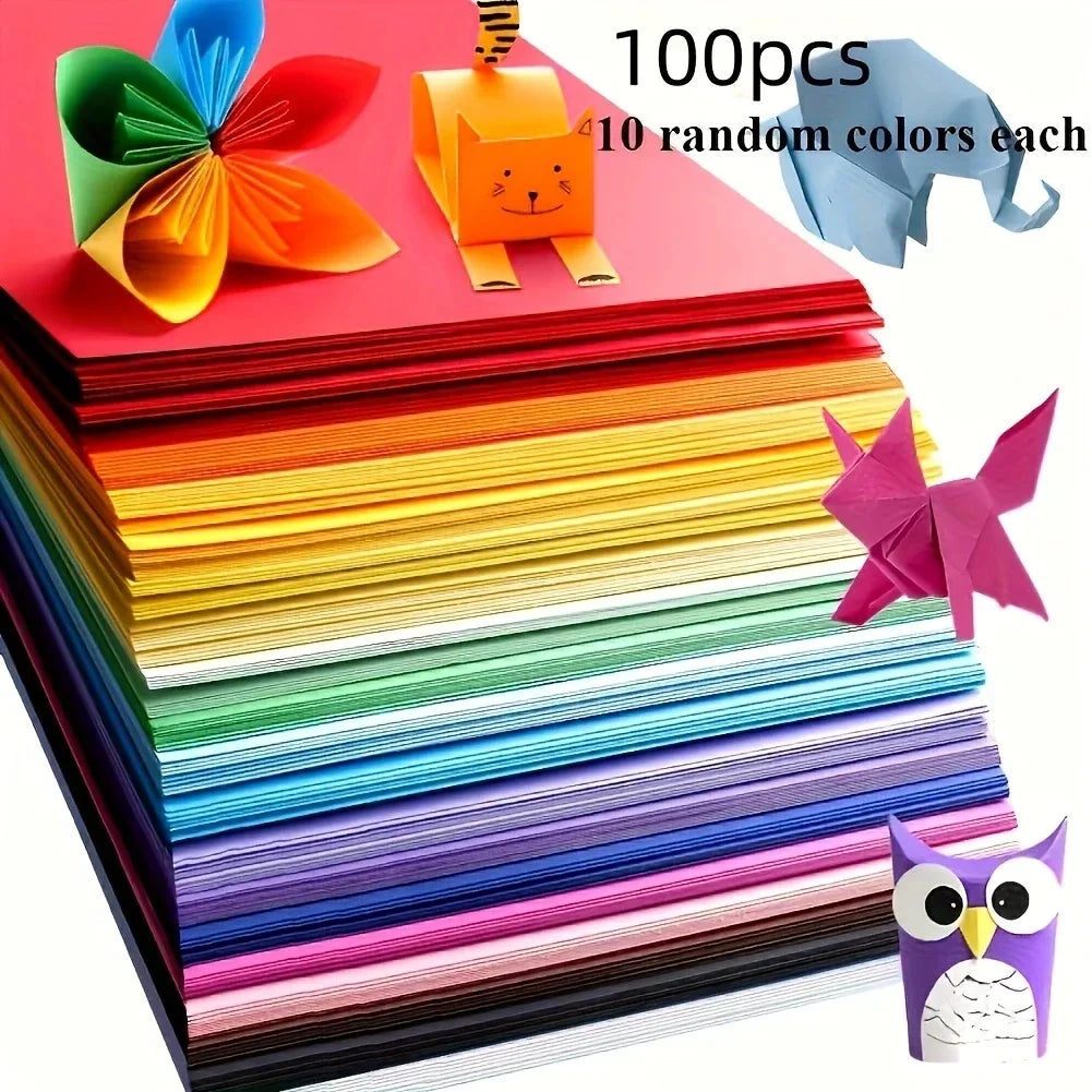 Buy The Best By Artsulli - Art is Long Life Short - 100 sheets of cardstock available in 10 colors for origami art crafts office supplies