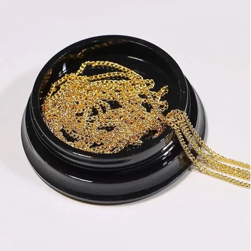 Buy The Best By Artsulli - Art is Long Life Short - 100cm Gold Silver Metal Nail Chains Decorations 3D Punk Luxury Glitter Chain Charms