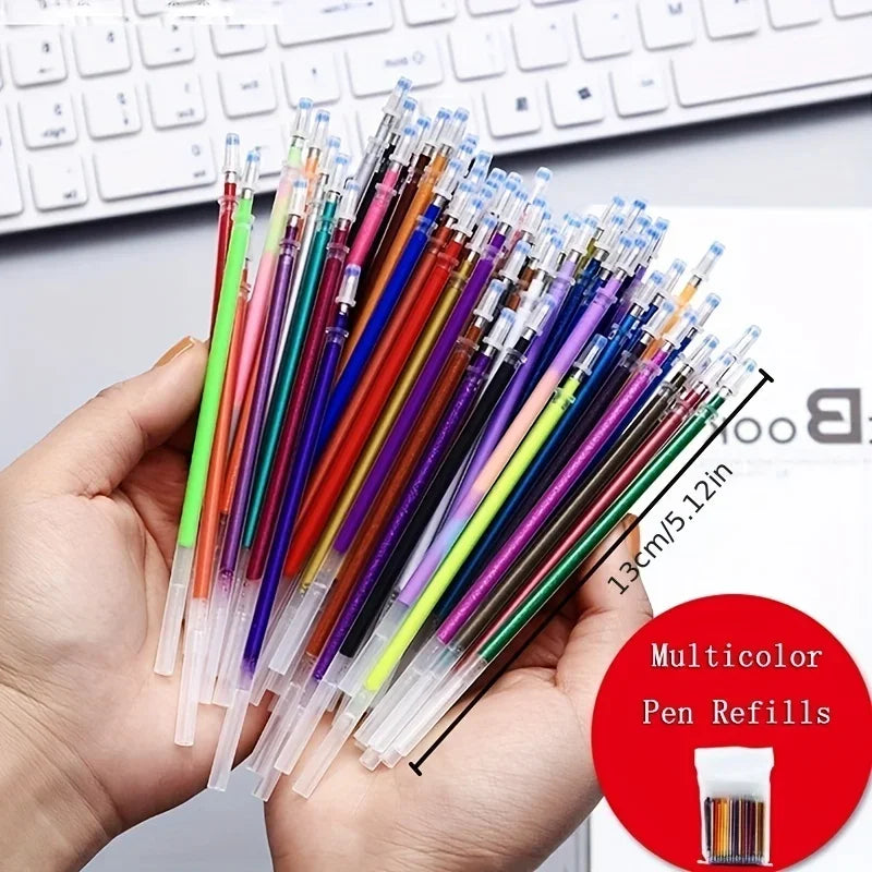 Buy The Best By Artsulli - Art is Long Life Short - 100pcs 1.0mm Glitter Pen Refills Set Flash Multicolor Gel Refill Core DIY Writing