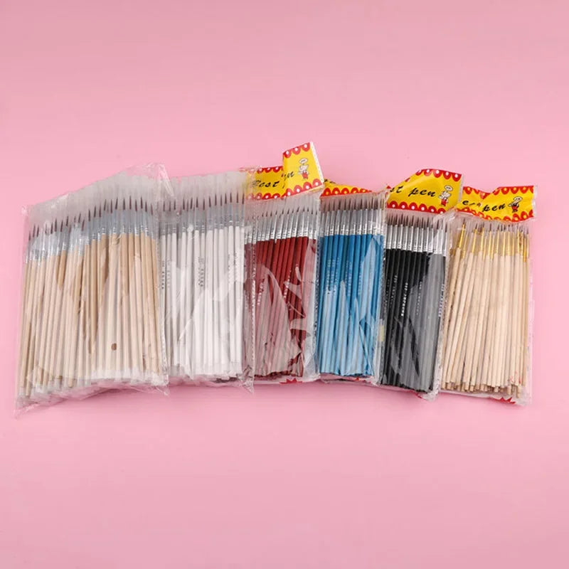 Buy The Best By Artsulli - Art is Long Life Short - 100Pcs/Set Fine Hand-painted Thin Hook Line Pen Multicolor Baton Drawing Paint Brush