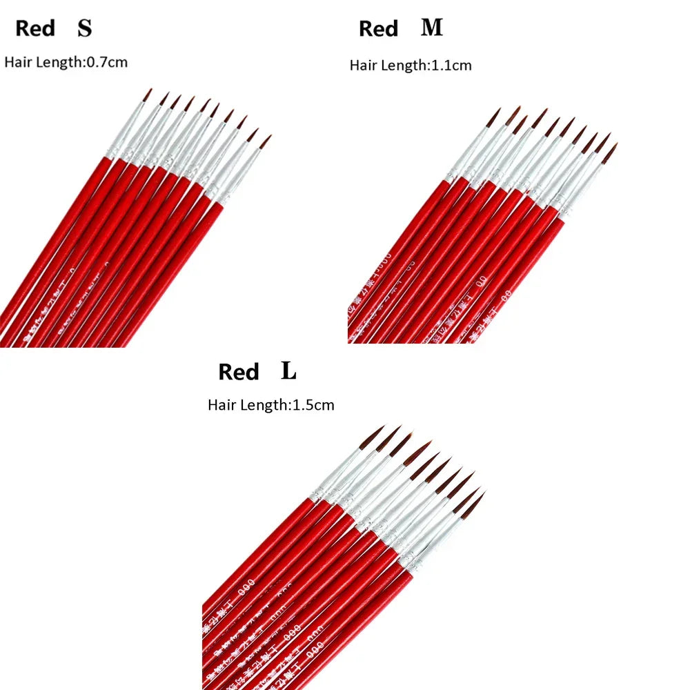 Buy The Best By Artsulli - Art is Long Life Short - 10pcs 0.7/1.1/1.5cm Fine Hand Painted Thin Hook Line Pen Supplies Drawing Paint Brush