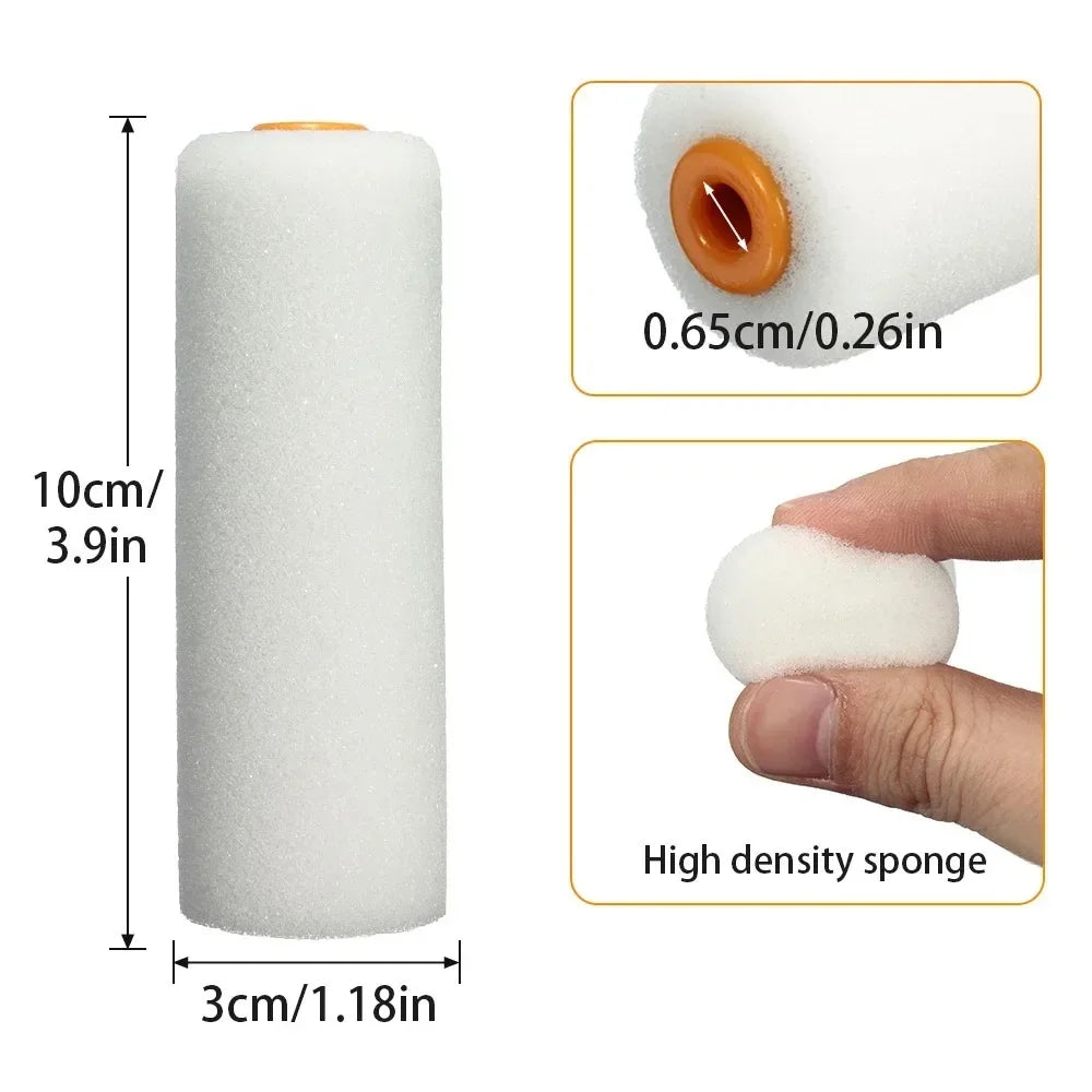 Buy The Best By Artsulli - Art is Long Life Short - 10PCS 100mm Mini White Durable Foam Paint Roller Sleeves Painting Decorating Sponge