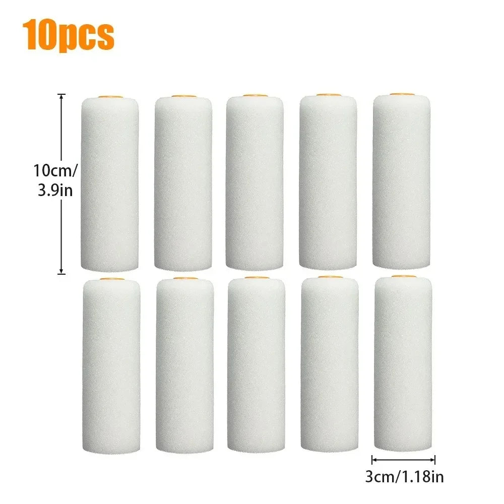 Buy The Best By Artsulli - Art is Long Life Short - 10PCS 100mm Mini White Durable Foam Paint Roller Sleeves Painting Decorating Sponge