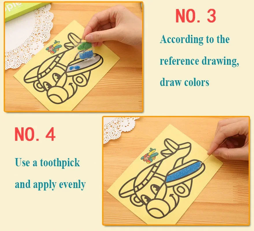 Buy The Best By Artsulli - Art is Long Life Short - 10pcs DIY Sand Painting Toy Set for Kids Gift Cartoon Animal Car Series Supplies Simple