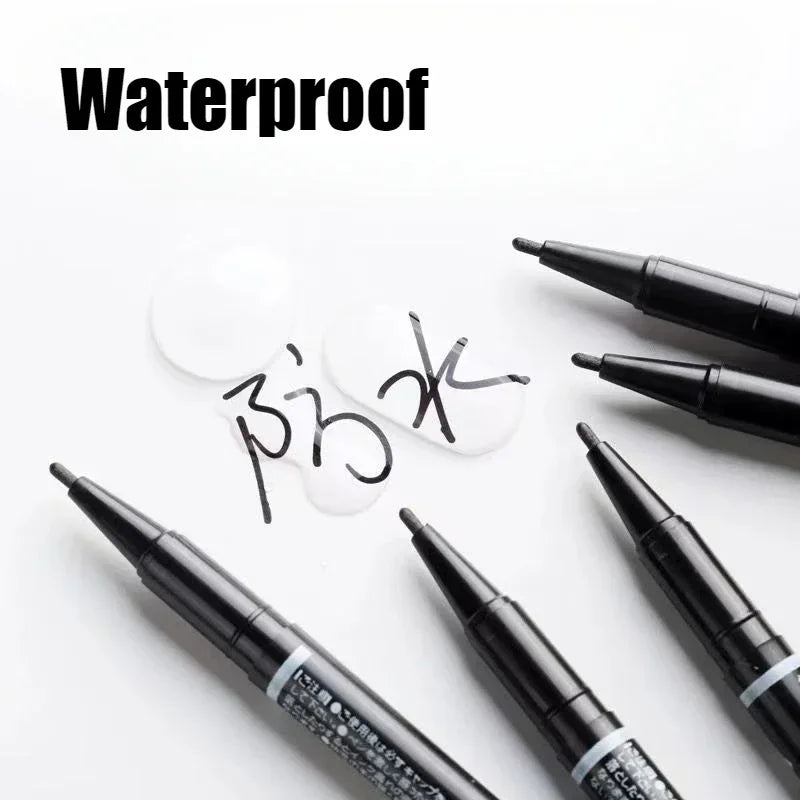 Buy The Best By Artsulli - Art is Long Life Short - 10Pcs Double Tip Permanent Markers Pens Waterproof Oily Fine Black Painting Marker
