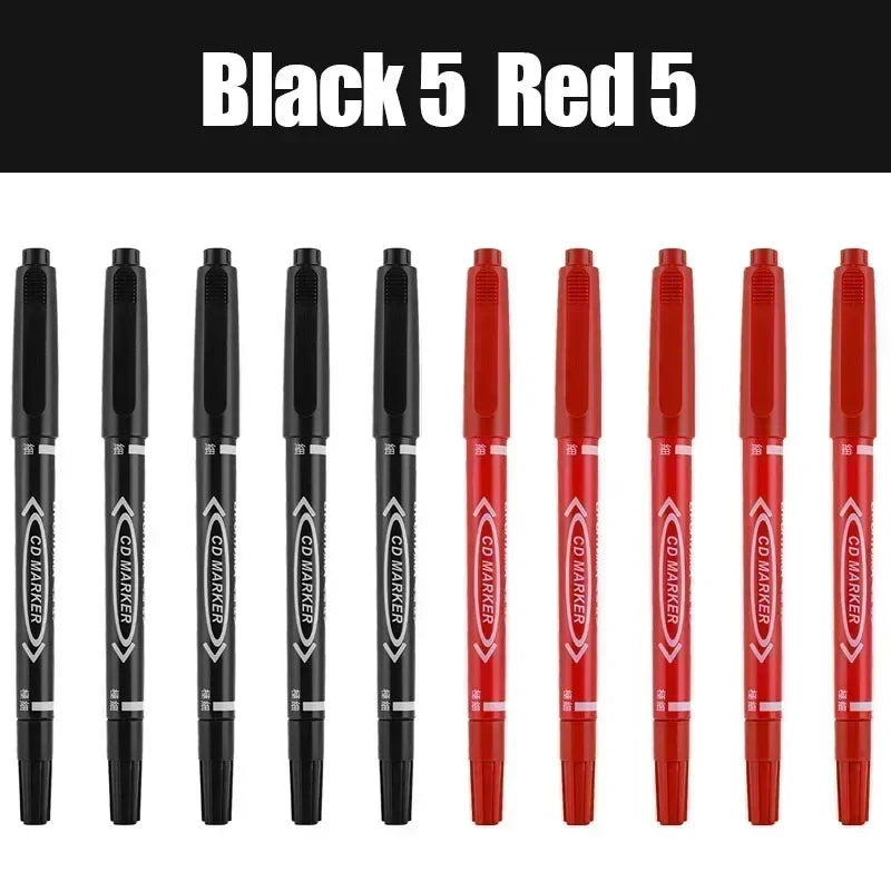 Buy The Best By Artsulli - Art is Long Life Short - 10Pcs Double Tip Permanent Markers Pens Waterproof Oily Fine Black Painting Marker