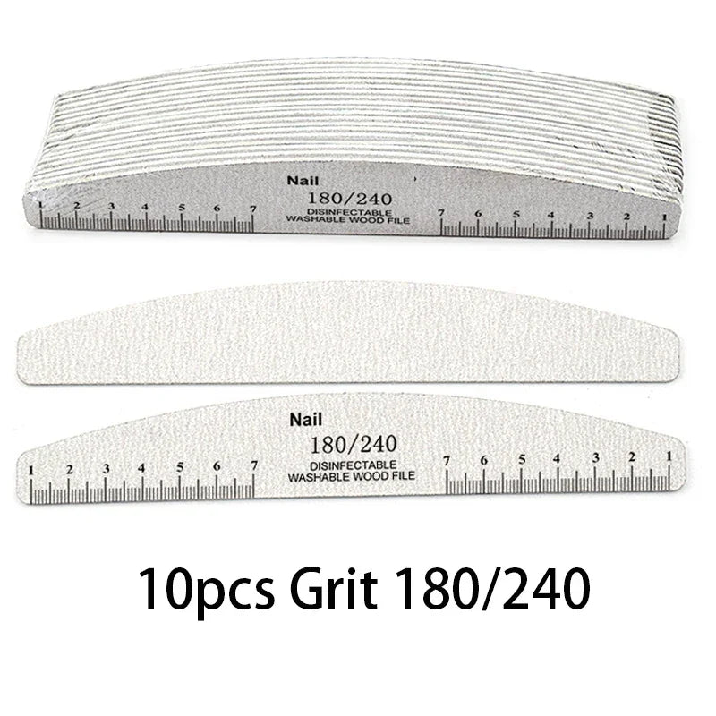 Buy The Best By Artsulli - Art is Long Life Short - 10pcs Professional Wood Nails File Moon Style Wooden Files Products Nail Supplies