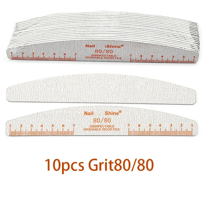 Buy The Best By Artsulli - Art is Long Life Short - 10pcs Professional Wood Nails File Moon Style Wooden Files Products Nail Supplies