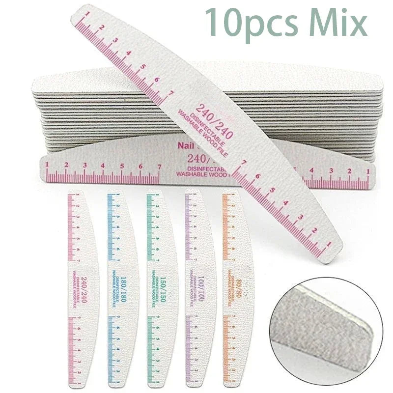 Buy The Best By Artsulli - Art is Long Life Short - 10pcs Professional Wood Nails File Moon Style Wooden Files Products Nail Supplies