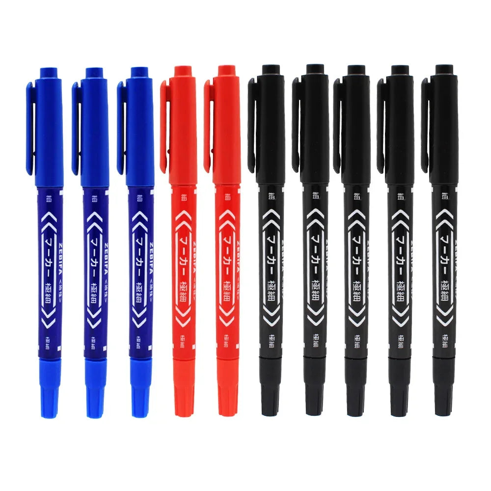 Buy The Best By Artsulli - Art is Long Life Short - 10pcs/set Double Head Marker Pen Waterproof Black/Blue/Red Oily Ink School Study