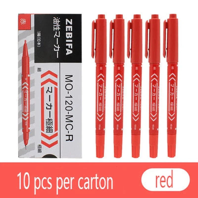 Buy The Best By Artsulli - Art is Long Life Short - 10pcs/set Double Head Marker Pen Waterproof Black/Blue/Red Oily Ink School Study