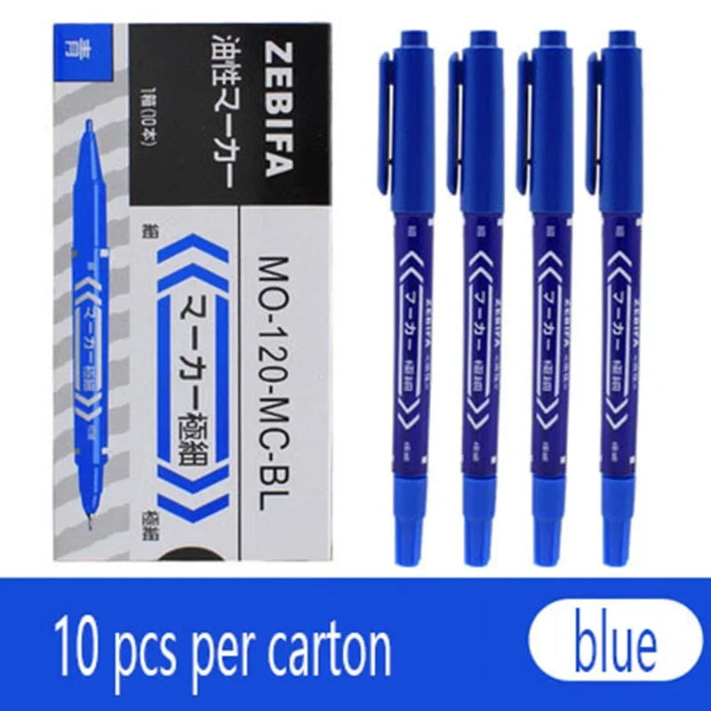 Buy The Best By Artsulli - Art is Long Life Short - 10pcs/set Double Head Marker Pen Waterproof Black/Blue/Red Oily Ink School Study