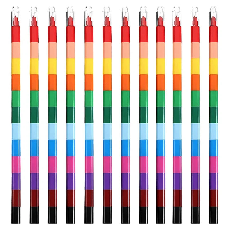 Buy The Best By Artsulli - Art is Long Life Short - 12-Color Building Block Crayons Fun Rainbow Color Stackable Drawing Graffiti Pen