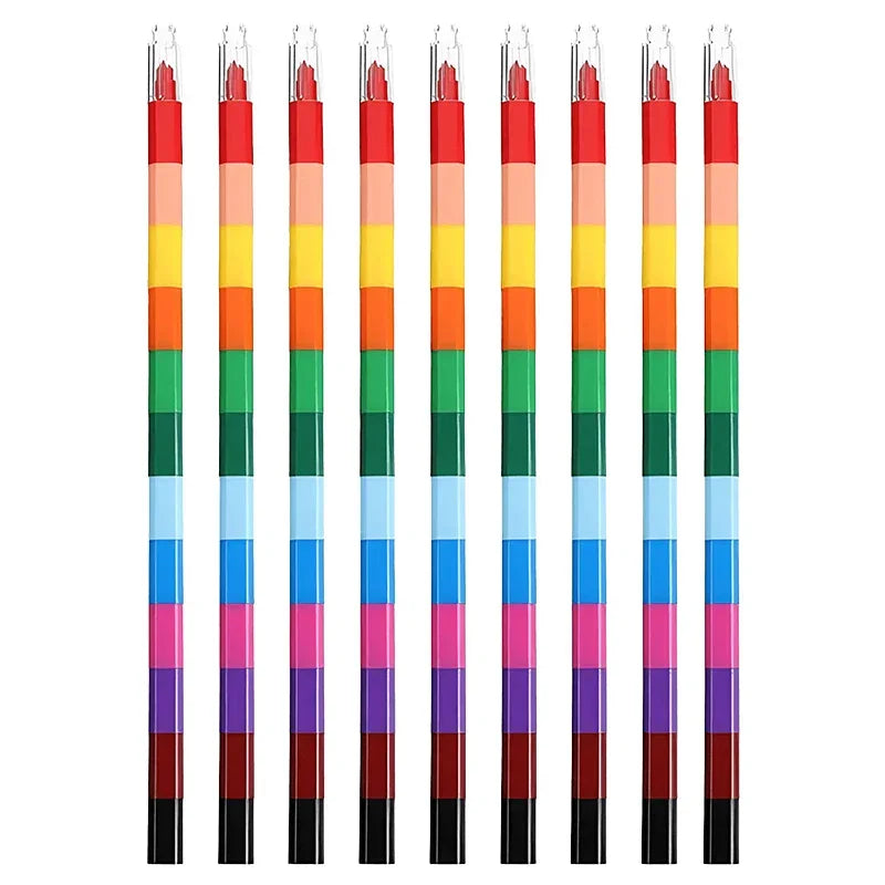 Buy The Best By Artsulli - Art is Long Life Short - 12-Color Building Block Crayons Fun Rainbow Color Stackable Drawing Graffiti Pen