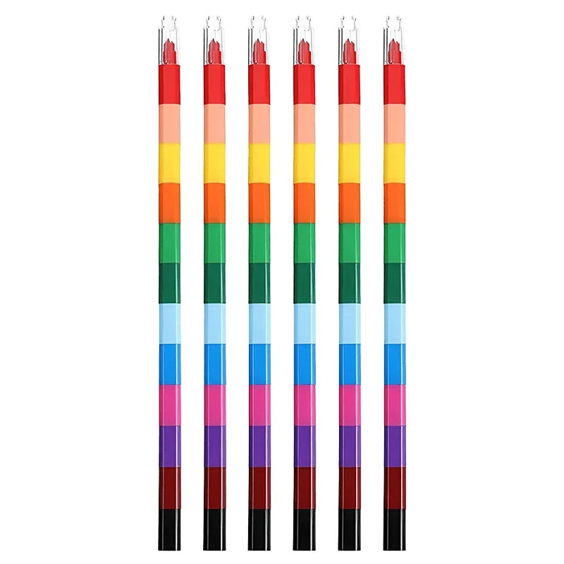Buy The Best By Artsulli - Art is Long Life Short - 12-Color Building Block Crayons Fun Rainbow Color Stackable Drawing Graffiti Pen