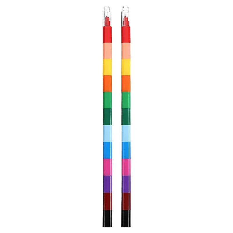 Buy The Best By Artsulli - Art is Long Life Short - 12-Color Building Block Crayons Fun Rainbow Color Stackable Drawing Graffiti Pen