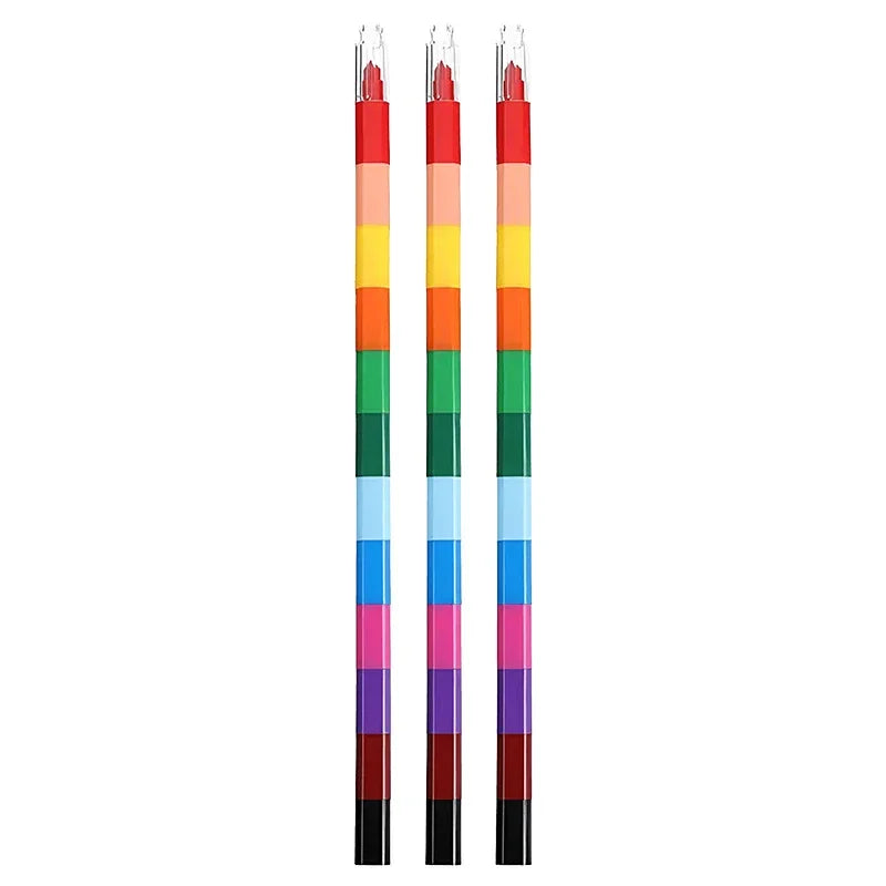 Buy The Best By Artsulli - Art is Long Life Short - 12-Color Building Block Crayons Fun Rainbow Color Stackable Drawing Graffiti Pen