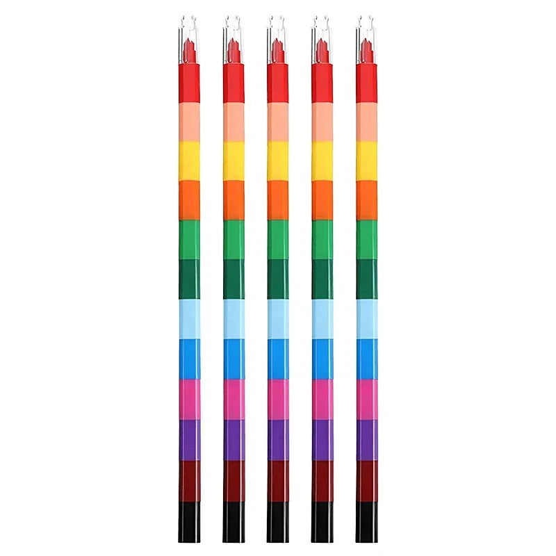 Buy The Best By Artsulli - Art is Long Life Short - 12-Color Building Block Crayons Fun Rainbow Color Stackable Drawing Graffiti Pen