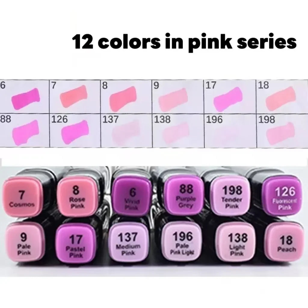 Buy The Best By Artsulli - Art is Long Life Short - 12 Colors Alcohol Based Markers Set Dual Tip Sketching Drawing Animation for Adults