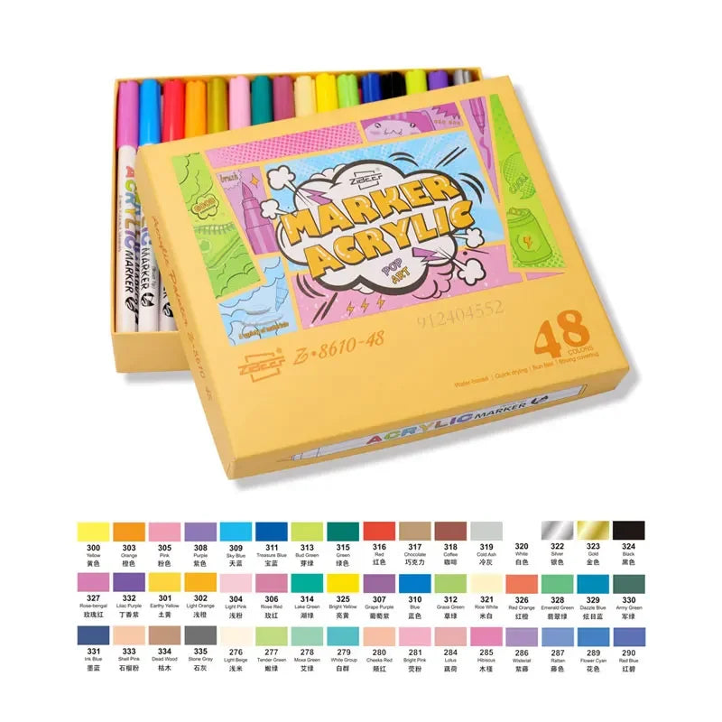 Buy The Best By Artsulli - Art is Long Life Short - 18/60Color Acrylic Paint Pens Brush Marker Pen for Artist Rock Painting,Glass,Ceramic