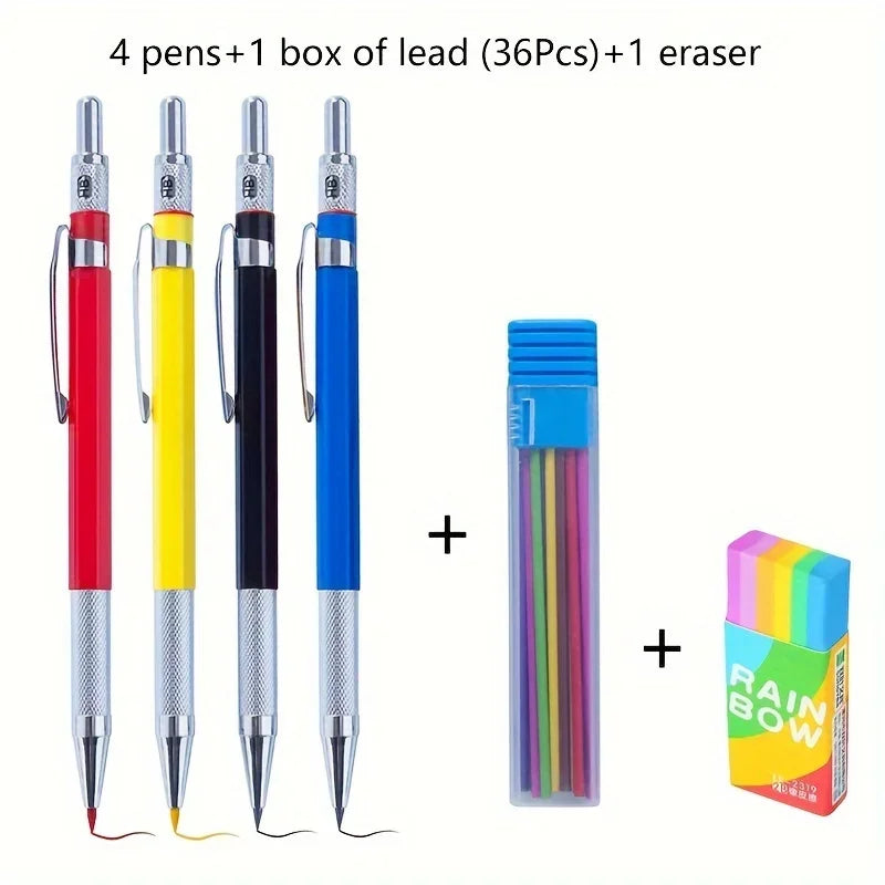 Buy The Best By Artsulli - Art is Long Life Short - 2.0MM Metal Mechanical Pencil Set with lead Drawing Design Automatic Special Student