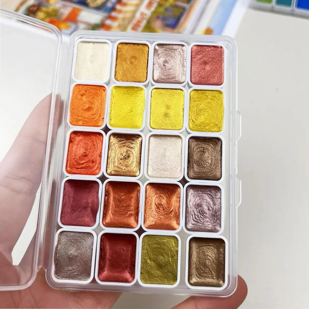 Buy The Best By Artsulli - Art is Long Life Short - 20/24/60/72-Color Metal Watercolor Painting Set New Portable Box With Sparkling Pearl