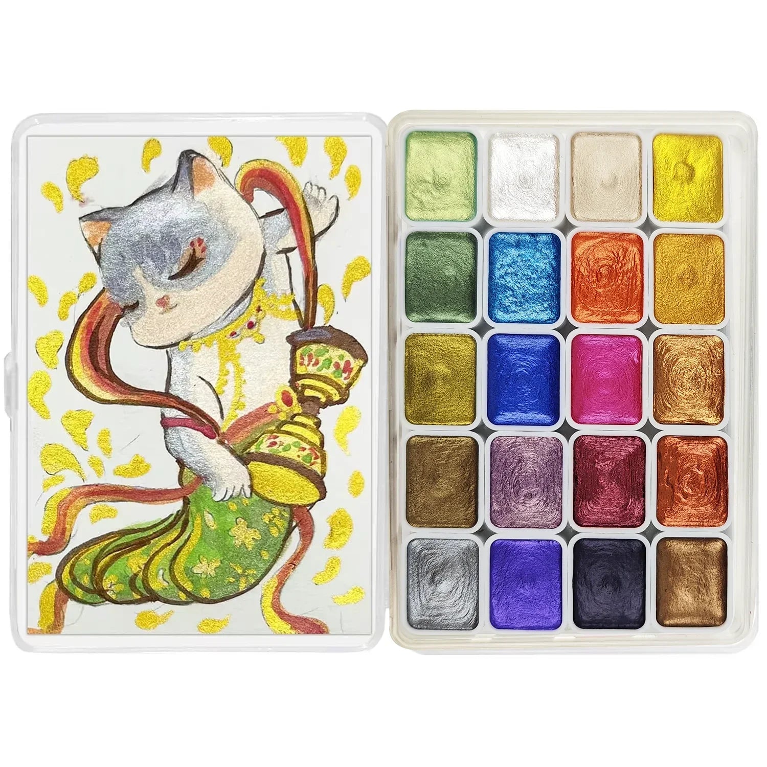 Buy The Best By Artsulli - Art is Long Life Short - 20/24/60/72-Color Metal Watercolor Painting Set New Portable Box With Sparkling Pearl