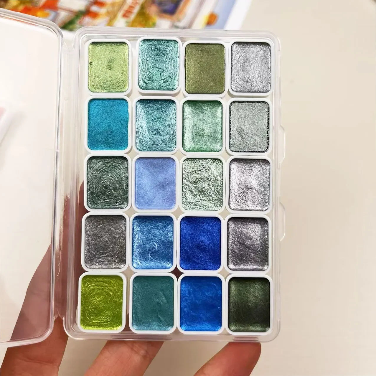 Buy The Best By Artsulli - Art is Long Life Short - 20/24/60/72-Color Metal Watercolor Painting Set New Portable Box With Sparkling Pearl