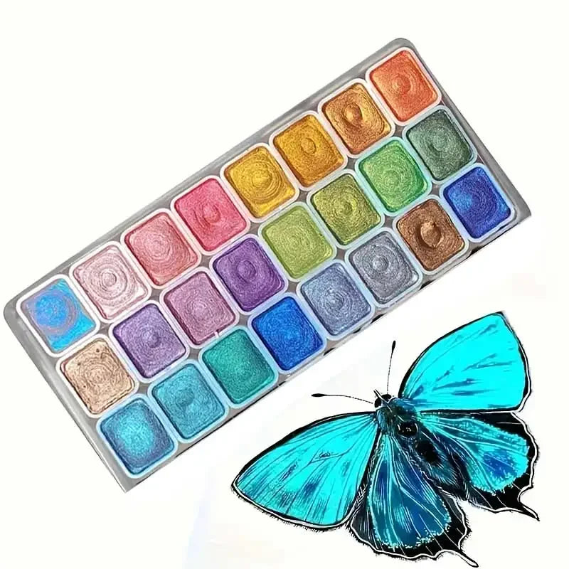Buy The Best By Artsulli - Art is Long Life Short - 20/24/60/72-Color Metal Watercolor Painting Set New Portable Box With Sparkling Pearl