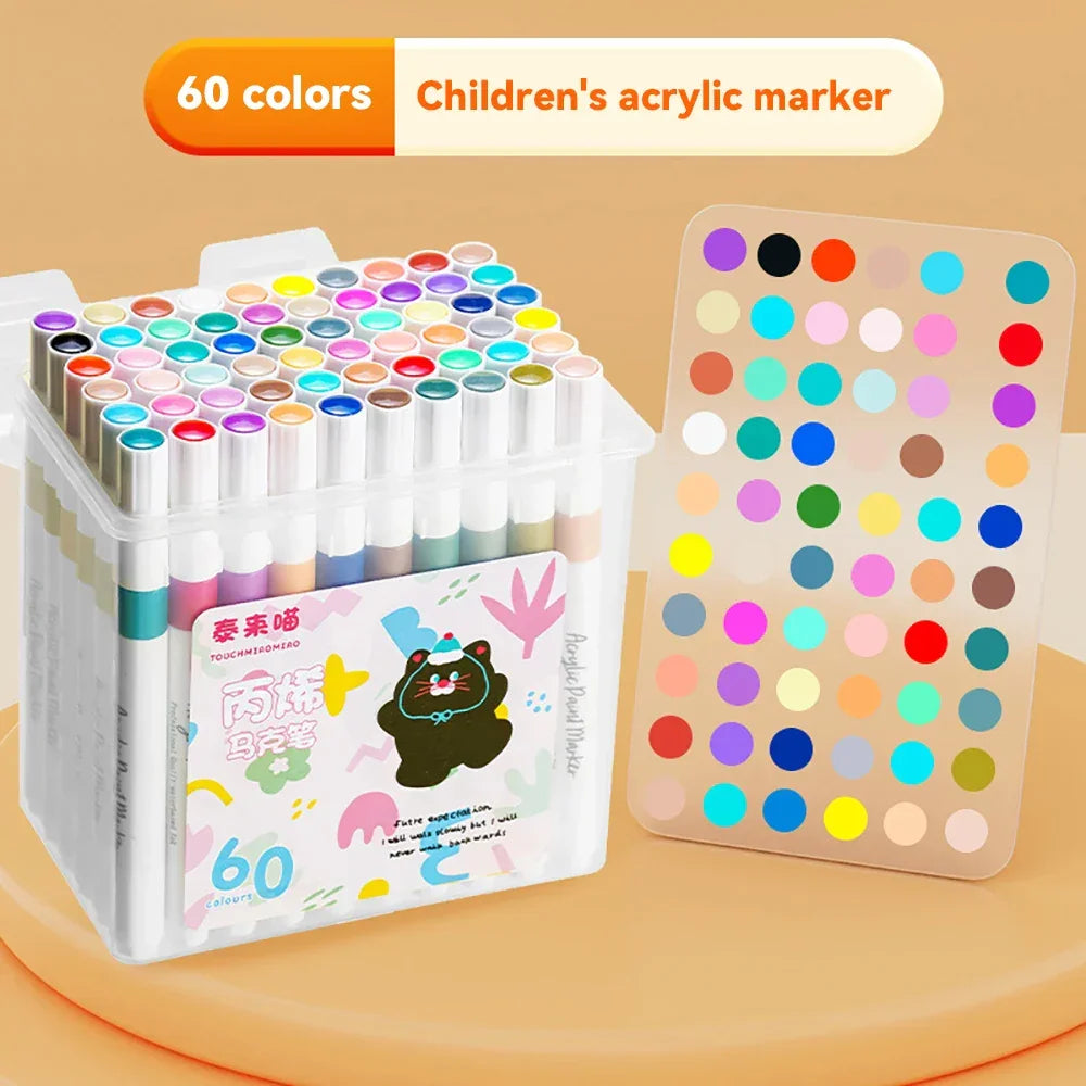 Buy The Best By Artsulli - Art is Long Life Short - 24/36/48/60/80Pcs Acrylic Colors Markers Painting Pen DIY Drawing for Card Rock Wood