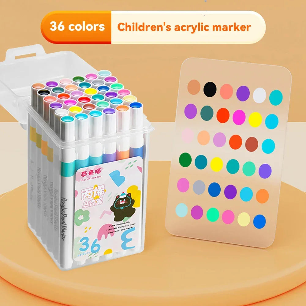 Buy The Best By Artsulli - Art is Long Life Short - 24/36/48/60/80Pcs Acrylic Colors Markers Painting Pen DIY Drawing for Card Rock Wood