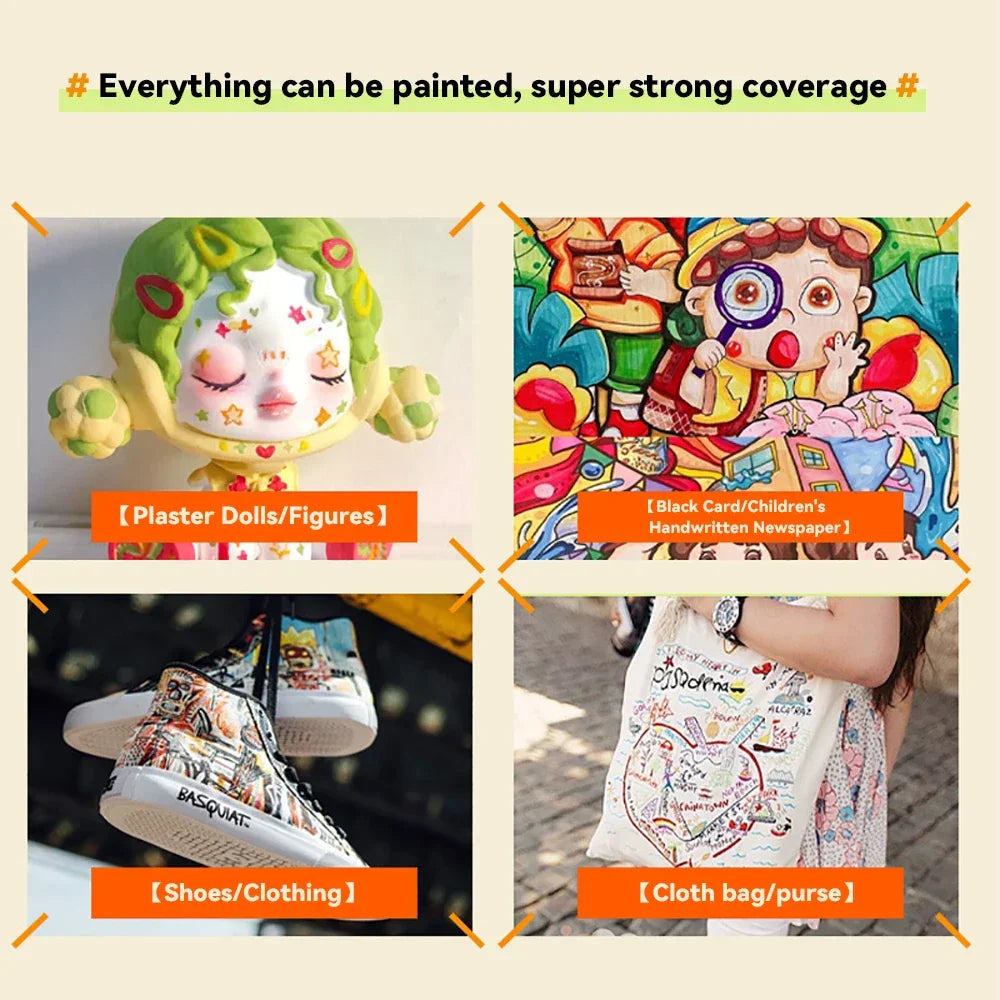 Buy The Best By Artsulli - Art is Long Life Short - 24/36/48/60/80Pcs Acrylic Colors Markers Painting Pen DIY Drawing for Card Rock Wood