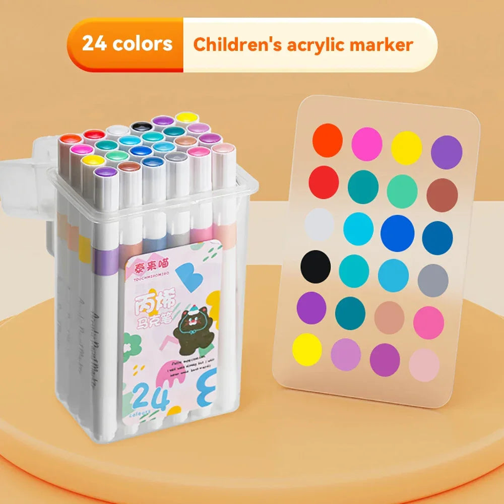 Buy The Best By Artsulli - Art is Long Life Short - 24/36/48/60/80Pcs Acrylic Colors Markers Painting Pen DIY Drawing for Card Rock Wood