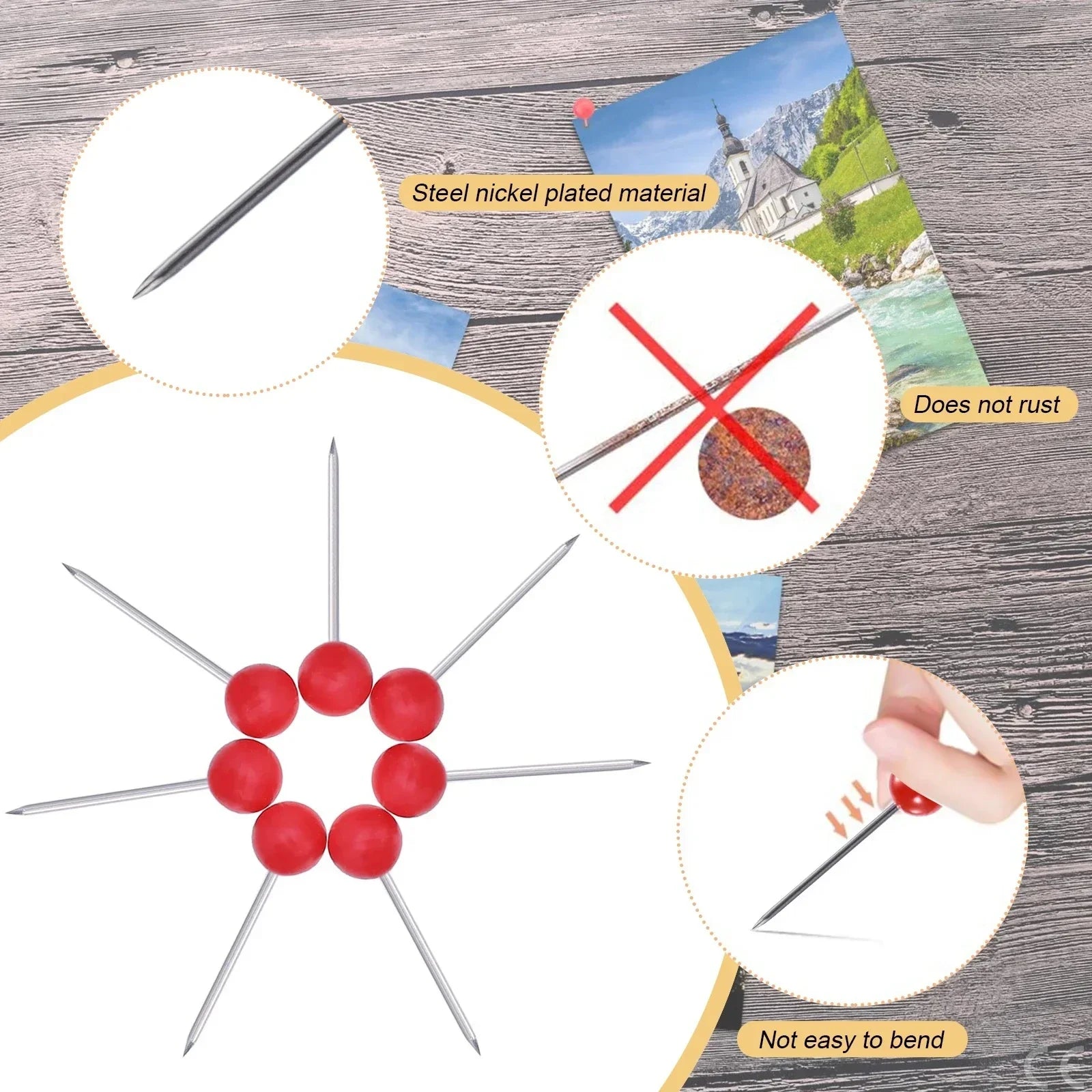 Buy The Best By Artsulli - Art is Long Life Short - 300Pcs/Box Push Pin Home Office School Notice Board Drawing Paper Photo Wall Studs