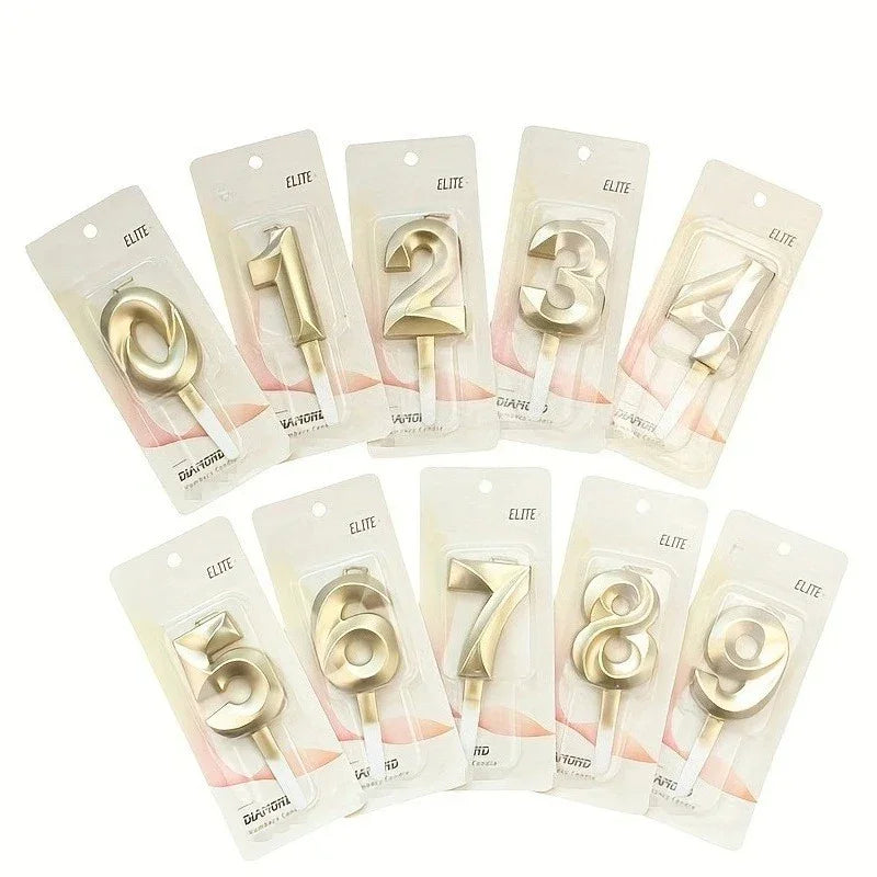 Buy The Best By Artsulli - Art is Long Life Short - 3D Gold Diamond Number Candles Large Birthday Cake Topper Wedding Anniversary Party