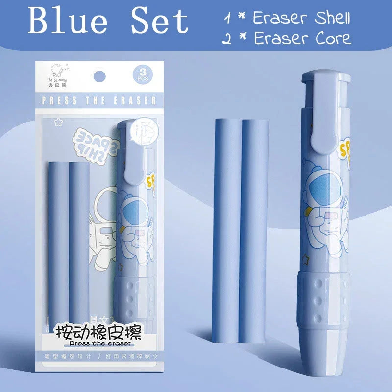 Buy The Best By Artsulli - Art is Long Life Short - 3in1 Press Eraser Pen Set Cute Retractable Rubber Push-pull Mechanical Stationery