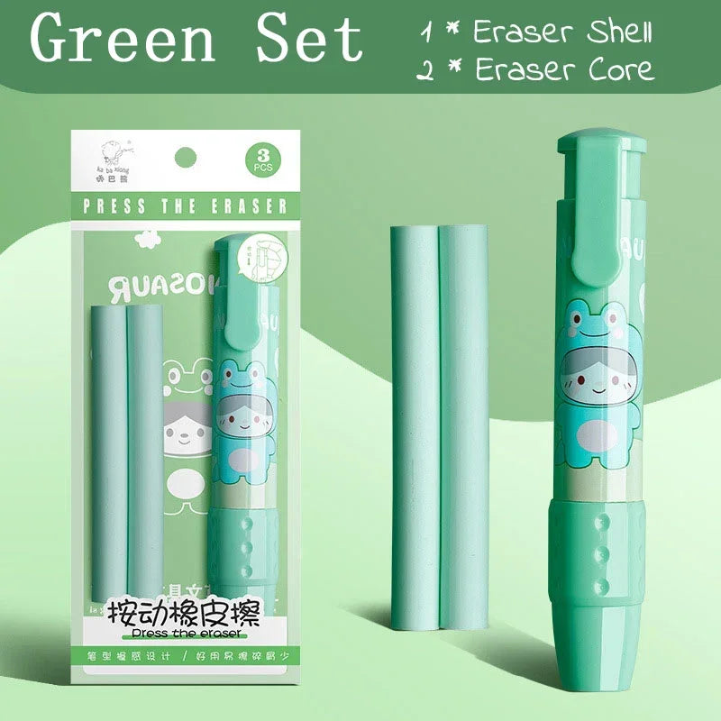 Buy The Best By Artsulli - Art is Long Life Short - 3in1 Press Eraser Pen Set Cute Retractable Rubber Push-pull Mechanical Stationery