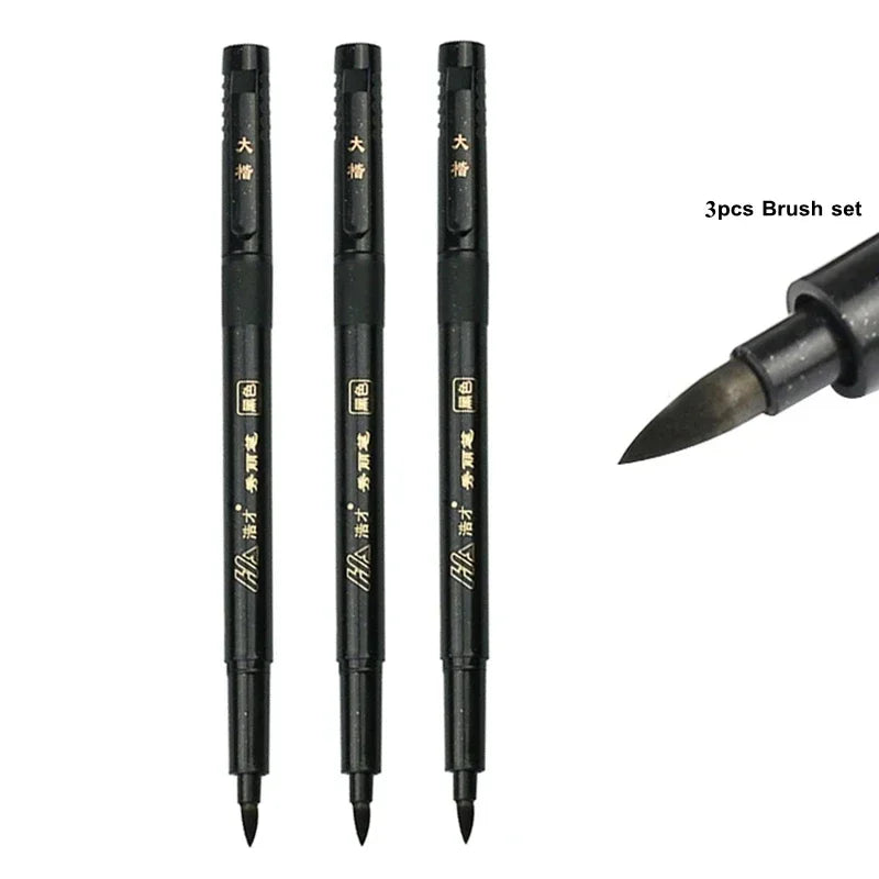 Buy The Best By Artsulli - Art is Long Life Short - 3pcs/lot Calligraphy Pen Brush Hand Lettering Black Ink Markers Writing Office School