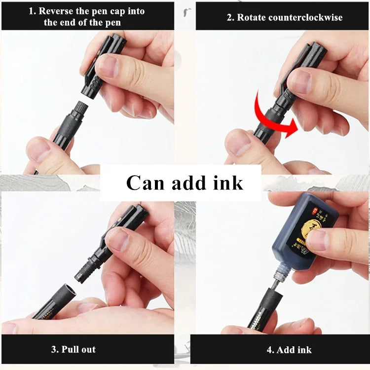 Buy The Best By Artsulli - Art is Long Life Short - 3pcs/lot Calligraphy Pen Brush Hand Lettering Black Ink Markers Writing Office School