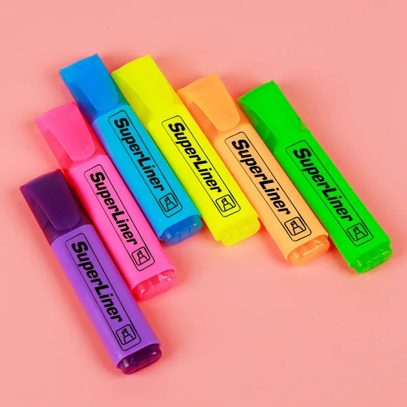 Buy The Best By Artsulli - Art is Long Life Short - 4/6Pc Highlighter Fluorescent Pen Broad Tip Writing Marker Pens for Drawing Doodling