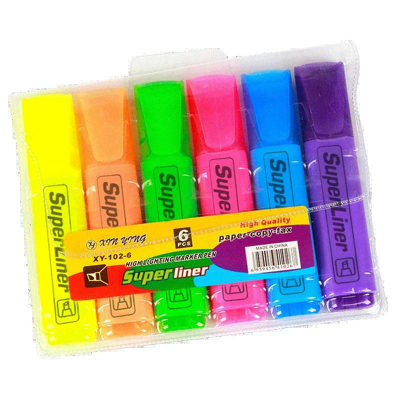 Buy The Best By Artsulli - Art is Long Life Short - 4/6Pc Highlighter Fluorescent Pen Broad Tip Writing Marker Pens for Drawing Doodling