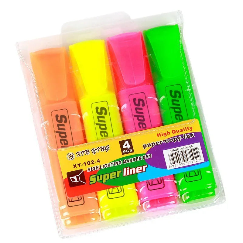 Buy The Best By Artsulli - Art is Long Life Short - 4/6Pc Highlighter Fluorescent Pen Broad Tip Writing Marker Pens for Drawing Doodling