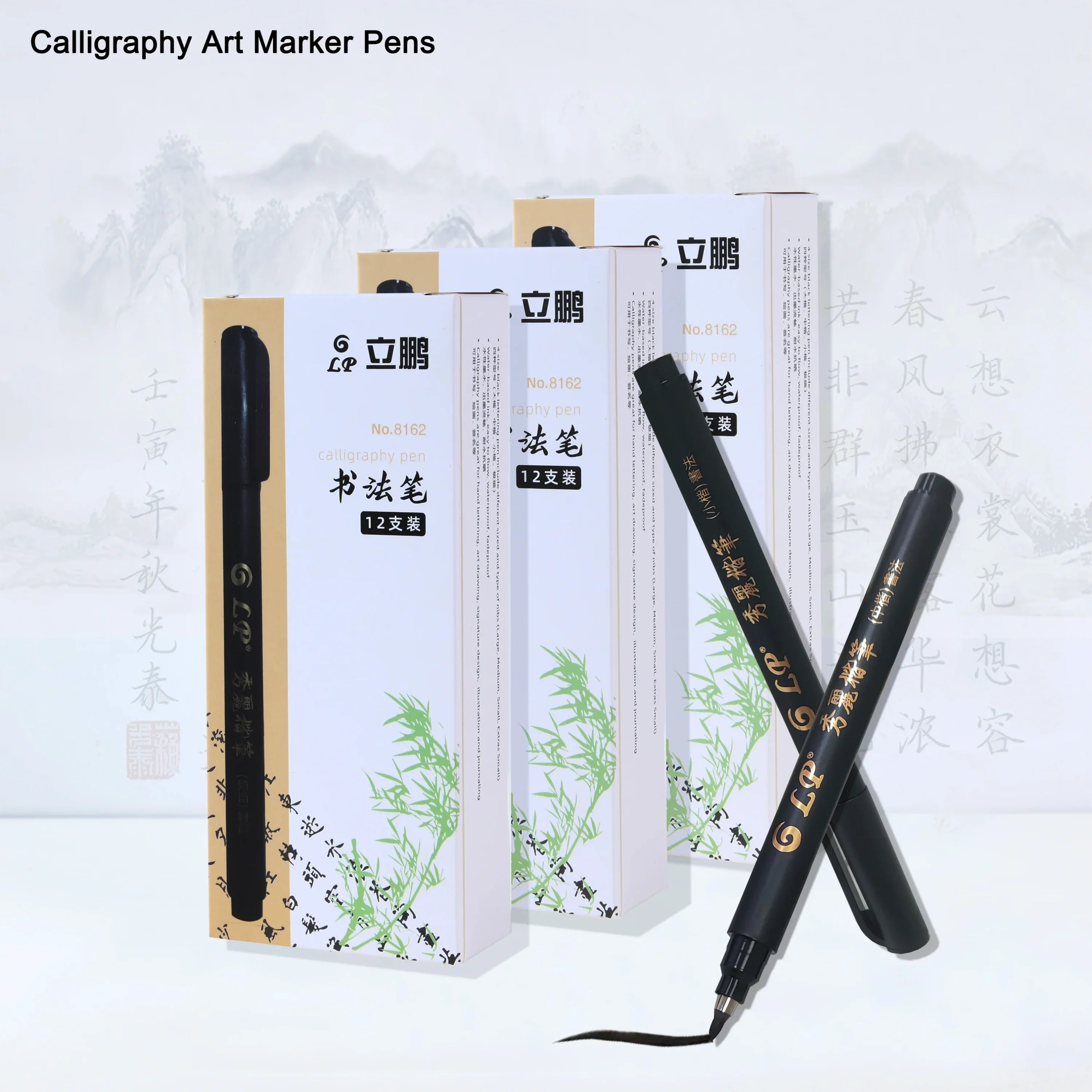 Buy The Best By Artsulli - Art is Long Life Short - 4 pcs Calligraphy Marker Pens Brush as a gift for Craft Supplies Writing Office School