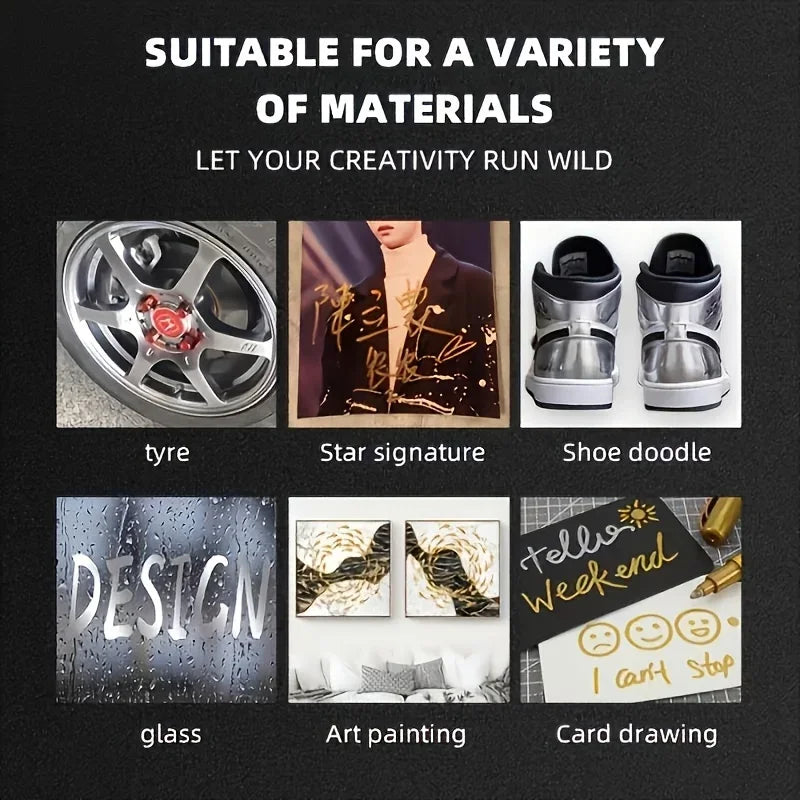 Buy The Best By Artsulli - Art is Long Life Short - 4pcs Golden & Silvery Permanent Marker Pens - Waterproof Ideal for DIY Crafts Resin