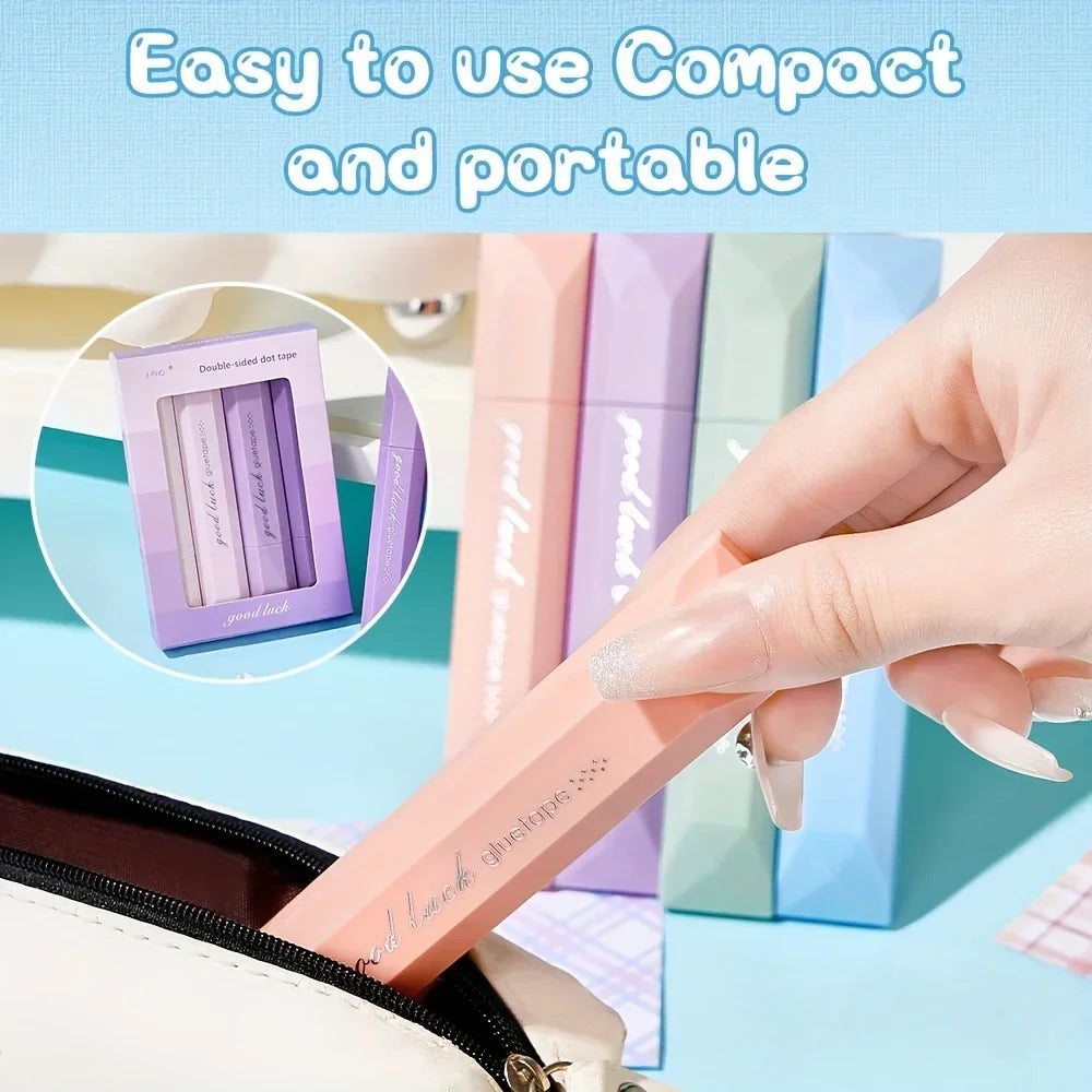 Buy The Best By Artsulli - Art is Long Life Short - 4PCS Rotating Double-Sided Dot Glue Pen Tape Traceless Adhesive for Scrapbooking Office