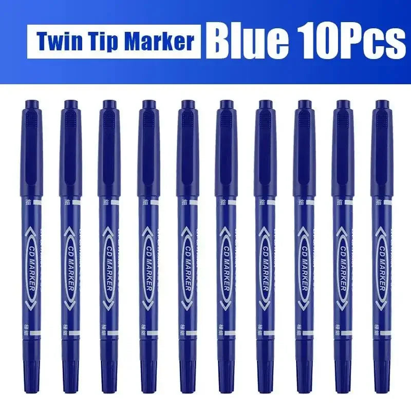 Buy The Best By Artsulli - Art is Long Life Short - 5/10 Pcs Twin Tip Permanent Marker Black/Blue/Red Oil Pen Fine Nid Ink Stationery